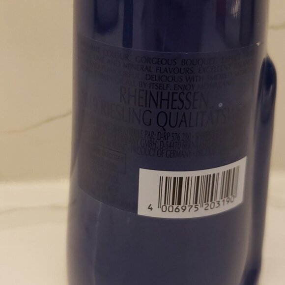 RHEINHESSEN Cat Decanter Navy Metalic Blue 13"h x 3"w - Picture 6 of 10